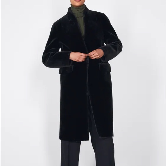 Zara Jackets & Blazers - Zara faux fur shearling long one button coat Sz S